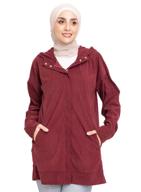 Brick Red Velvet SW - Zipper - Khotwh